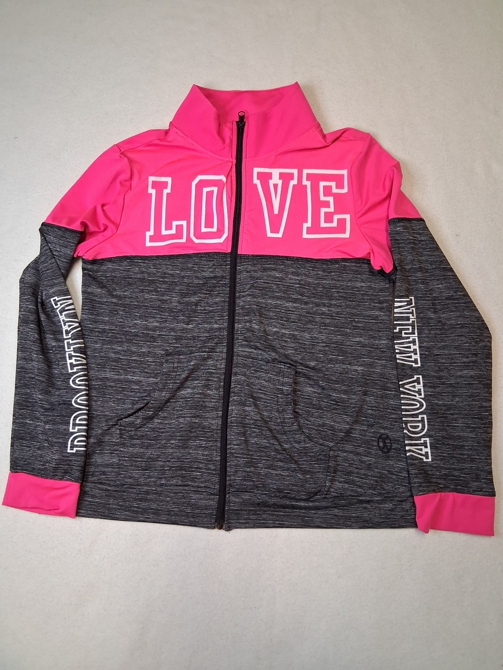 4/20$ Girls' Pink & Gray LOVE Zip-Up Hoodie